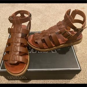 MIA Women's Annie Gladiator Gum Bottom Sandals